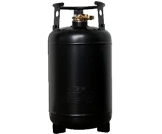 CAMPKO daugkartinio pildymo LPG dujų balionas 30 l / 14 kg su 80 % užpildymo ribotuvu ir multivožtuvu
