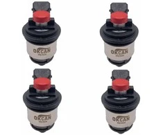 DN Autogas Parts CNG LPG 4 vnt purkštukų MED GI25-65 raudoni AMP Type Sequent