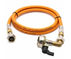 LPG aukšto slėgio dujų žarna 1,5 m su 27 mm kampiniu Clip-On adapteriu, 21,8 mm LH
