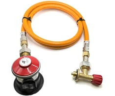 LPG aukšto slėgio dujų žarna 1,5 m su 35 mm Jumbo Clip-On propano adapteriu (4kg/h) ir Campingaz 901 / 904 / 907 jungtimi
