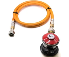 LPG aukšto slėgio dujų žarna 1,5 m su 35 mm Jumbo Clip-On propano adapteriu (4kg/h)