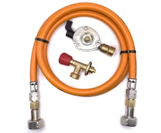 LPG aukšto slėgio dujų žarna 80 cm su 22 mm Clip-On adapteriu ir Campingaz 901 / 904 / 907 jungtimi
