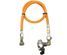 LPG aukšto slėgio dujų žarna 80 cm su 27 mm kampiniu Clip-On adapteriu, 21,8 mm LH