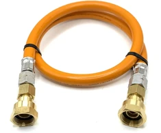 LPG aukšto slėgio oranžinė dujų žarna 1,5 m W20 RH × W20 RH kemperiams ir dujų reguliatoriams