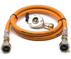LPG aukšto slėgio oranžinė dujų žarna 1,5 m su 21 mm Clip-On adapteriu, 21,8 mm LH