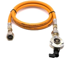 LPG aukšto slėgio oranžinė dujų žarna 1,5 m su 21 mm Clip-On adapteriu, 21,8 mm LH