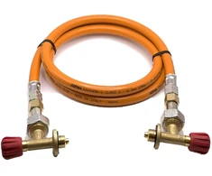 LPG aukšto slėgio oranžinė dujų žarna 1,5 m, 21,8 mm LH × 21,8 mm LH, skirta Campingaz 901 / 904 / 907 balionams