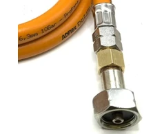 LPG aukšto slėgio oranžinė dujų žarna 1,5 m, 21,8 mm LH × 21,8 mm LH, skirta Campingaz 901 / 904 / 907 balionams