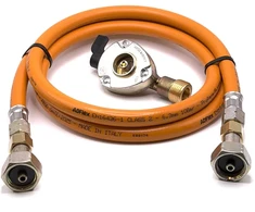 LPG aukšto slėgio oranžinė dujų žarna 1,5 m su 20 mm Clip-On adapteriu 21,8 mm LH