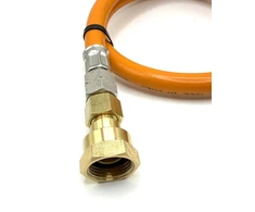 LPG aukšto slėgio oranžinė dujų žarna 1,5 m W20 RH × W20 RH kemperiams ir dujų reguliatoriams