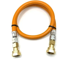 LPG aukšto slėgio oranžinė dujų žarna 80 cm W20 RH × W20 RH kemperiams ir dujų reguliatoriams