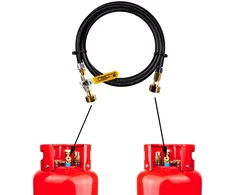 LPG dujų balionų pildymo komplektas 2 m su 21,8 mm Europos adapteriais