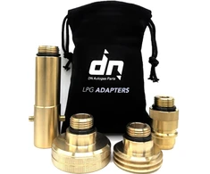 LPG/GPL Safefill dujų balionų adapterių rinkinys M22 (21,8 mm) ACME + DISH + Bayonet + Euronozzle