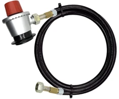 LPG pildymo adapterio komplektas su 35 mm Jumbo Clip-On adapteriu ir 1 m žarna, 21,8 mm LH