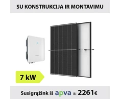 7kW Saulės elektrinės komplektas su montavimu: Sungrow inverteris + TrinaSolar saulės moduliai