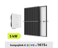 5kW Saulės elektrinės komplektas: Sungrow inverteris + TrinaSolar saulės moduliai