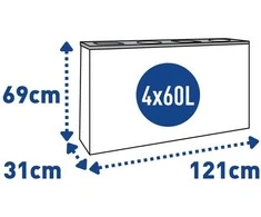Alda 4 dalių rūšiavimo šiukšliadėžė 4 x 60 l "Eco Station"