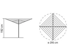 Brabantia Besis. džiov. Topspinner 50 m met. str. - Metallic Pilkas