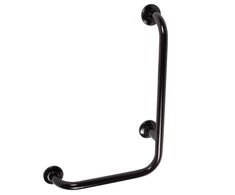 Faneco Kampinis turėklas neįgaliesiems 600x400mm (dešinė) juodas