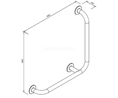 Faneco Kampinis turėklas neįgaliesiems 90° 600 x 600 mm