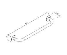 Faneco Tiesus turėklas neįgaliesiems 600 mm juodas