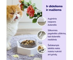 Cattu Augintinio dubenėlis su laikikliu, skaidrus / pilkas