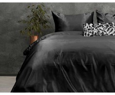 Patalynės komplektas Dirbtinio šilko patalynė Sleeptime Beauty Skin Care juodos spalvos 140×220 cm, su 1 pagalvės užvalkalu