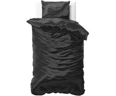 Patalynės komplektas Dirbtinio šilko patalynė Sleeptime Beauty Skin Care juodos spalvos 140×220 cm, su 1 pagalvės užvalkalu