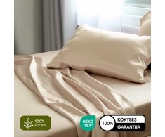 Liocelio (eukalipto) patalynės komplektas NOXNOX, 150x200 cm, smėlio spalvos, 100 % liocelis