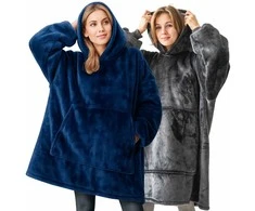 Megztinis pledas NOXNOX® Hoodie Blanket – šiltas džemperis antklodė moterims