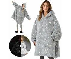 Megztinis pledas NOXNOX® Hoodie Blanket – šiltas džemperis antklodė Stars