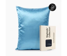 Noxnox Signature Premium šilkinis pagalvės užvalkalas 25 momų – 100% 6A Mulberry šilkas karališka mėlyna spalva
