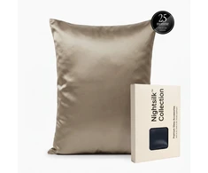 Noxnox Signature Premium šilkinis pagalvės užvalkalas 25 momų – 100% 6A Mulberry šilkas karamelinė spalva