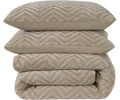 Patalynės komplektas Sleeptime Mikropluošto patalynė Chevron Teddy šviesiai rudas 200x220