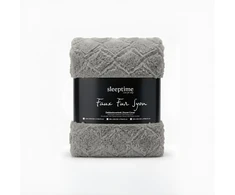 Patalynės komplektas Sleeptime Šerpa ir mikropluošto patalynė Faux Fur šviesiai pilka 140x200