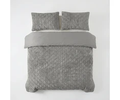 Patalynės komplektas Sleeptime Šerpa ir mikropluošto patalynė Faux Fur šviesiai pilka 140x200