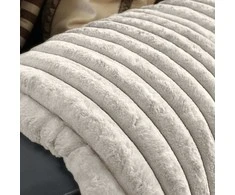 Primaviera Deluxe Dirbtinio kailio pledas Rib Rabbit Fur 150x200 cm – 500 GSM baltos spalvos