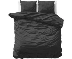 Satino patalynės komplektas Primaviera Deluxe Uni Satijn juodos spalvos 200×220 cm, su 2 pagalvių užvalkalais