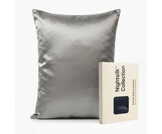 Šilkinis pagalvės užvalkalas NOXNOX® – 100% Mulberry šilkas, Sidabrinis (19 momų)