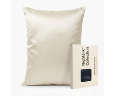 Šilkinis pagalvės užvalkalas NOXNOX® – 100% Mulberry šilkas, Dramblio kaulo spalvos (19 momų)