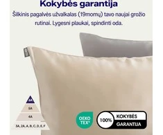 Šilkinis pagalvės užvalkalas NOXNOX® – 100% Mulberry šilkas, Šampaninė spalva (19 momų)