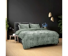 Sleeptime Crystal Velvet veliūrinis patalynės komplektas, 200×220 cm, žalios spalvos