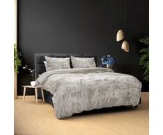 Patalynės komplektas Sleeptime Crystal Velvet veliūrinis patalynės užvalkalų komplektas, 200×220 cm, smėlio spalvos