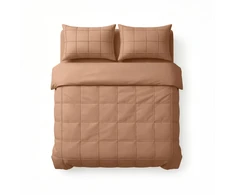Sleeptime mikropluošto patalynės komplektas „Check Pintuck" – Moka spalvos (200x220)
