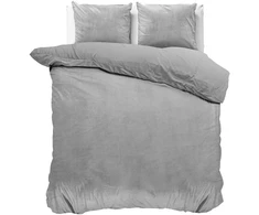 Sleeptime Velvet Uni pilkas pliušinės patalynės komplektas