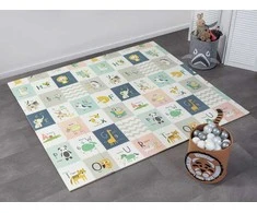 Vaikiškas žaidimų kilimėlis ECOTOYS 200x180 cm, dvipusis