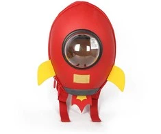 Vaikiška kuprinė raketa, raudona