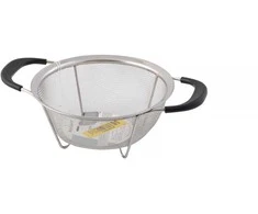 BergHOFF 19 cm apvalus sietelis - nerūdijančio plieno su smulkiu tinkleliu, sustiprintomis kojelėmis ir TPR rankenomis