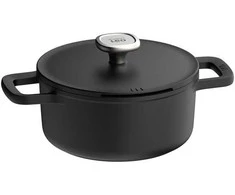 BergHOFF 20 cm troškintuvas - Phantom serija su silikoninėmis rankenomis ir stikliniu dangčiu su sieteliu