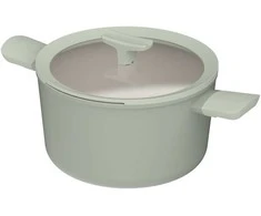 BergHOFF 24 cm aukštas puodas - Balance Sage nepridegantis su vėsiomis rankenomis ir integruota nupylimo funkcija